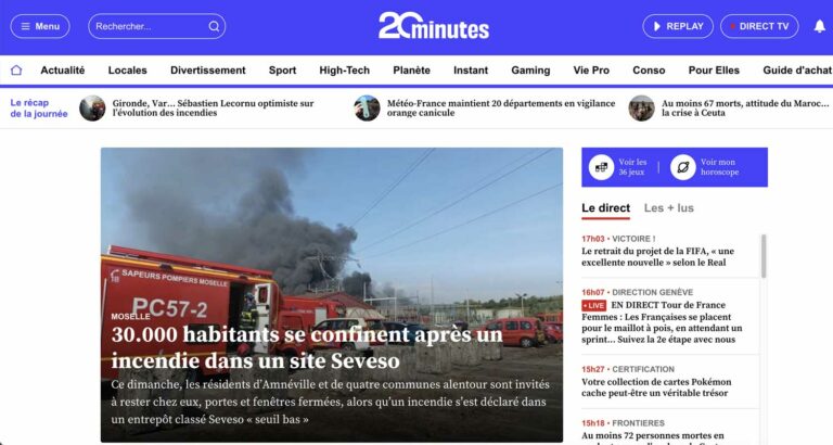 Capture d’écran du site 20minutes.fr