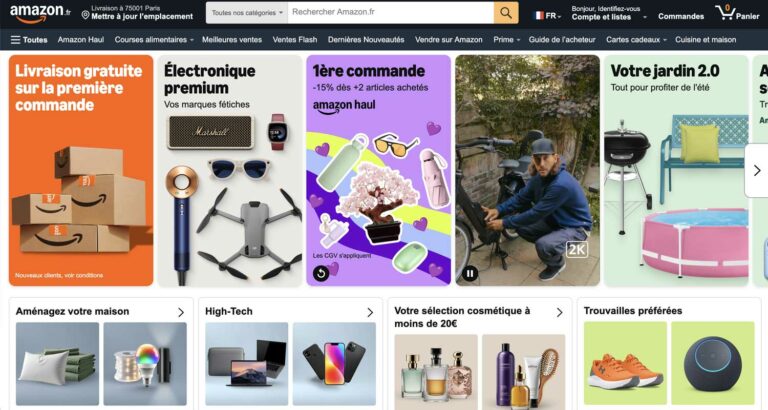 Capture d’écran du site Amazon