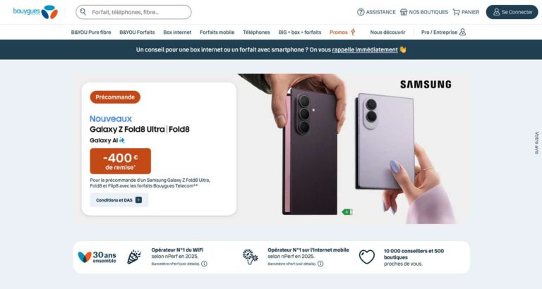 Capture d’écran du site Bouygues Telecom