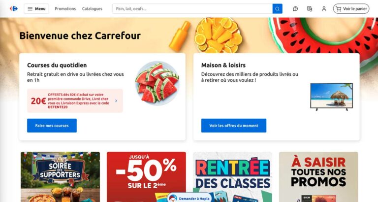 Capture d’écran du site Carrefour