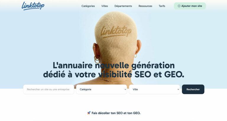Capture d’écran du site Linktotop