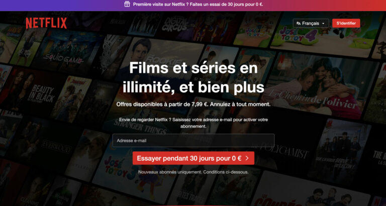 Capture d’écran du site Netflix