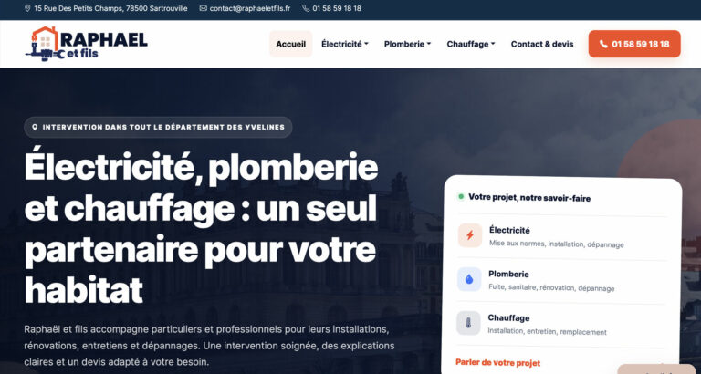 Capture d’écran du site Raphaël et fils