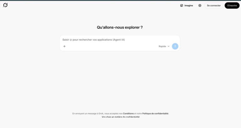 Capture d’écran du site Grok