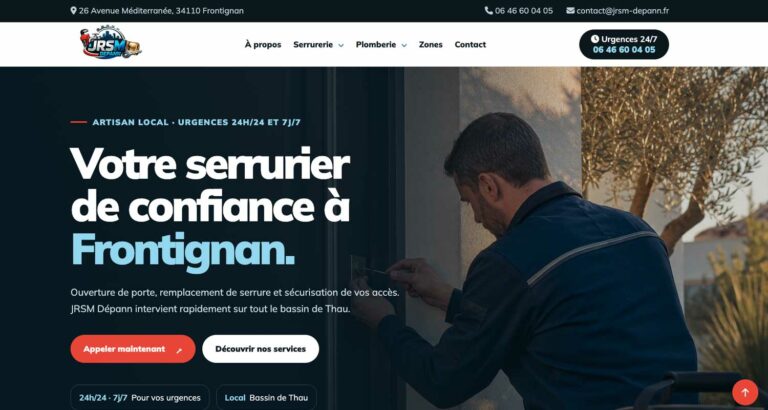 Capture d’écran du site JRSM Dépann