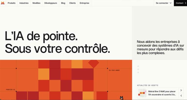 Capture d’écran du site Mistral AI