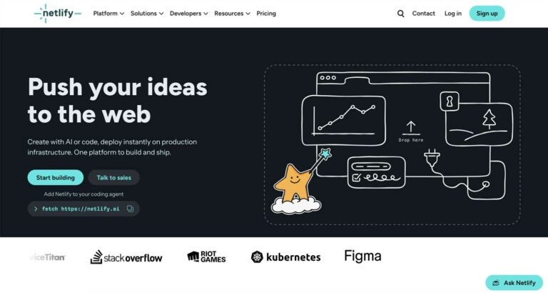 Capture d’écran du site Netlify