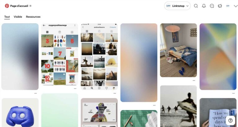 Capture d’écran du site Pinterest