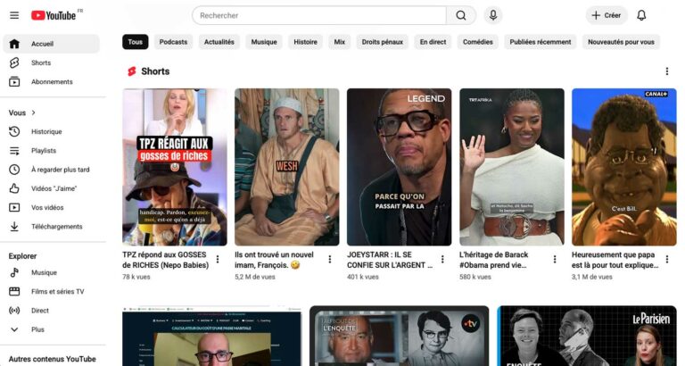 Capture d’écran du site YouTube
