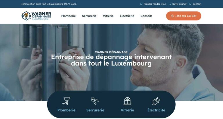 Capture d’écran du site Wagner dépannage
